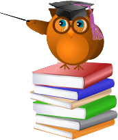 Owl on Books with Pointer